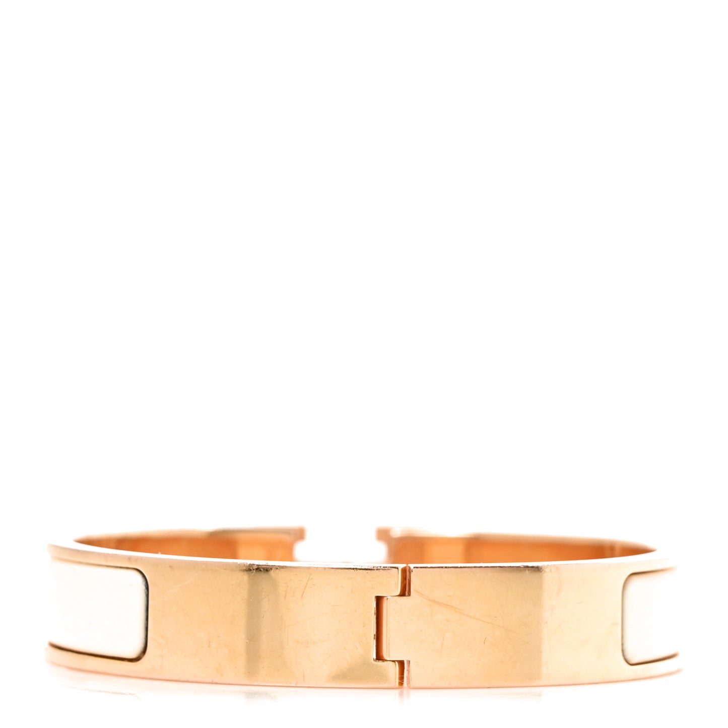 Enamel Narrow Clic Clac H Bracelet PM White
