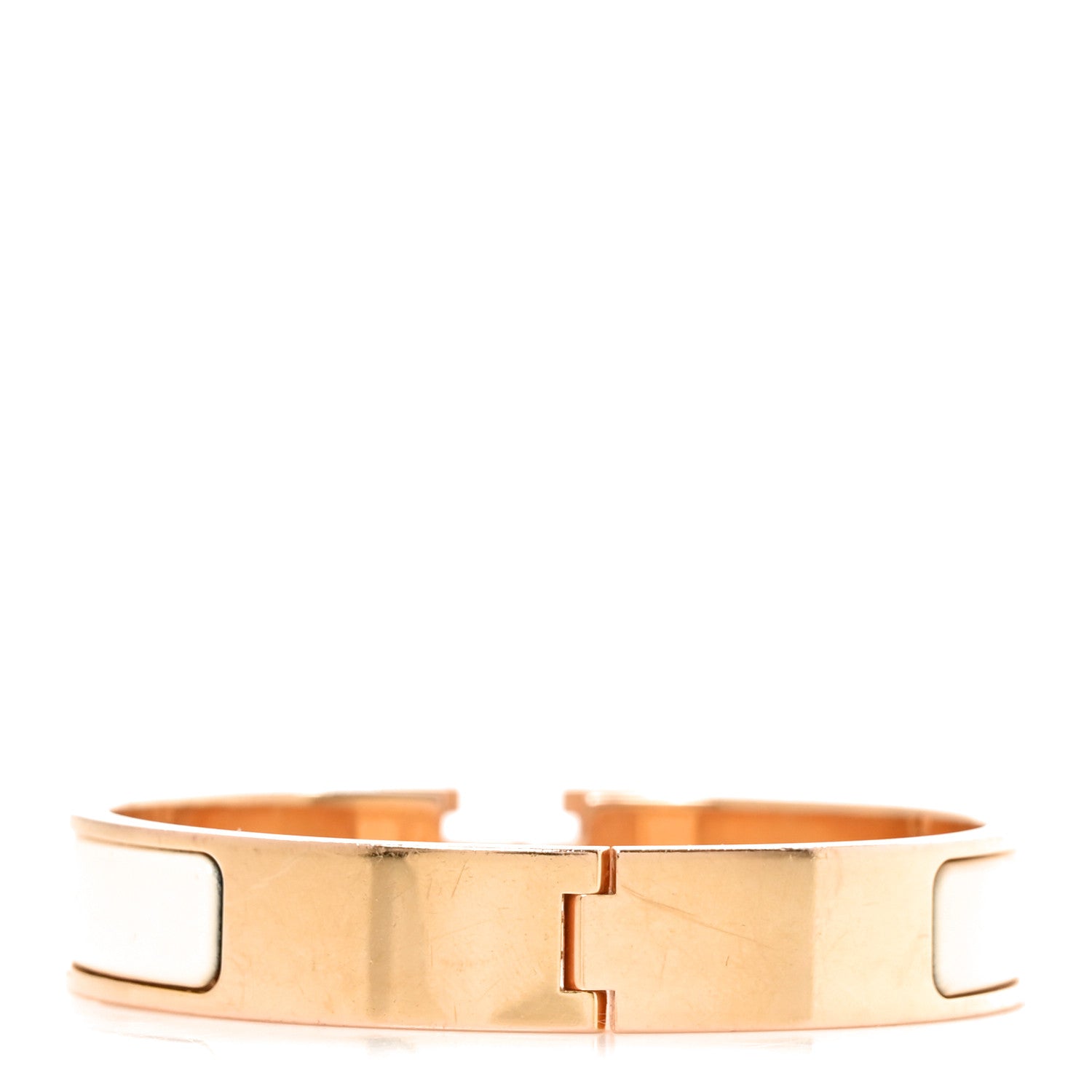 Hermes Enamel Narrow Clic Clac H Bracelet PM White 3 of 4
