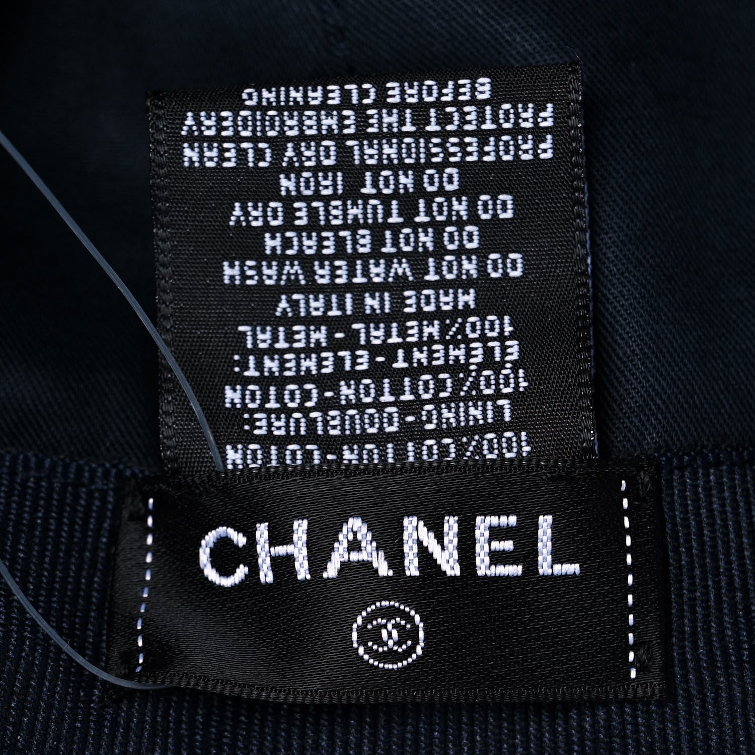 Chanel Cotton Sequin CC Cap Hat Blue 8 of 8