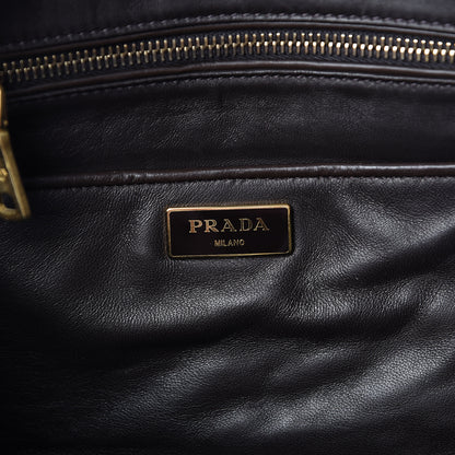Prada Tessuto Tweed Vitello Bowling Bag Cacao Knicker 6 of 20
