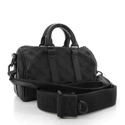 Louis Vuitton Monogram Taurillon Keepall Bandouliere 25 Black 3 of 9