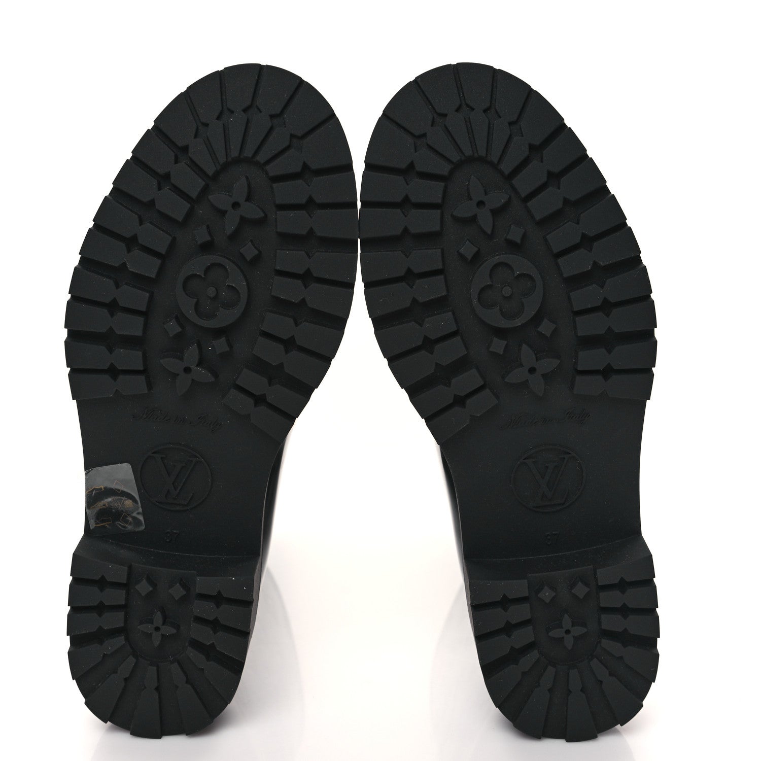 Louis Vuitton Rubber Embossed Monogram Drops Flat Half Boots 37 Black 5 of 7