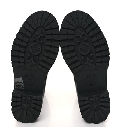 Louis Vuitton Rubber Embossed Monogram Drops Flat Half Boots 37 Black 5 of 7