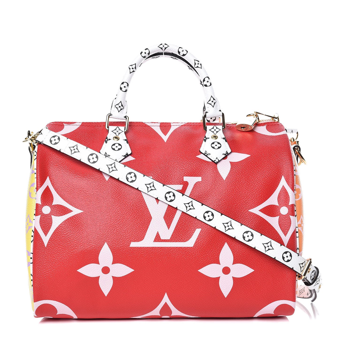Monogram Giant Speedy Bandouliere 30 Rouge