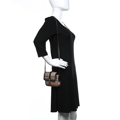 Burberry Haymarket Check Mini Berkeley Crossbody Black 2 of 10