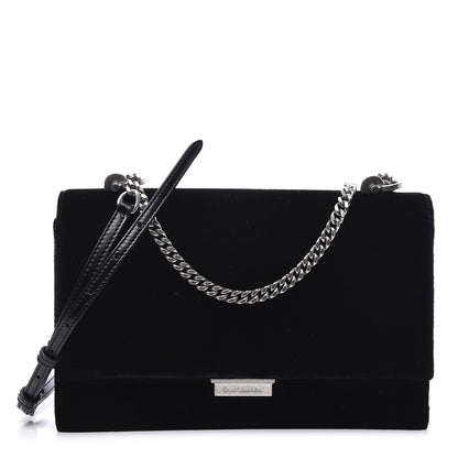 Saint Laurent Velvet Chain Wallet Black 1 of 9