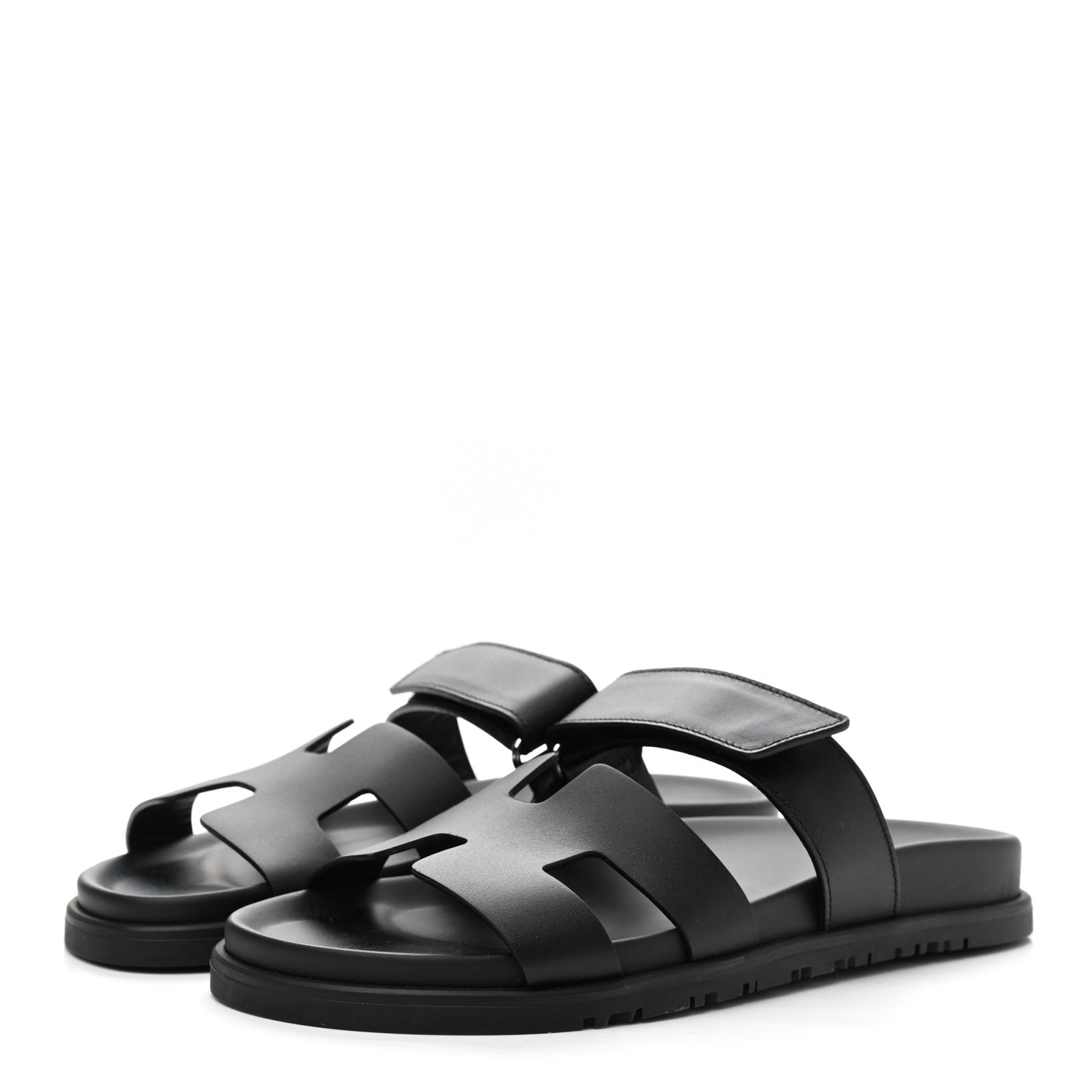 Hermes Calfskin Womens Chypre Sandals 38 Black 3 of 9