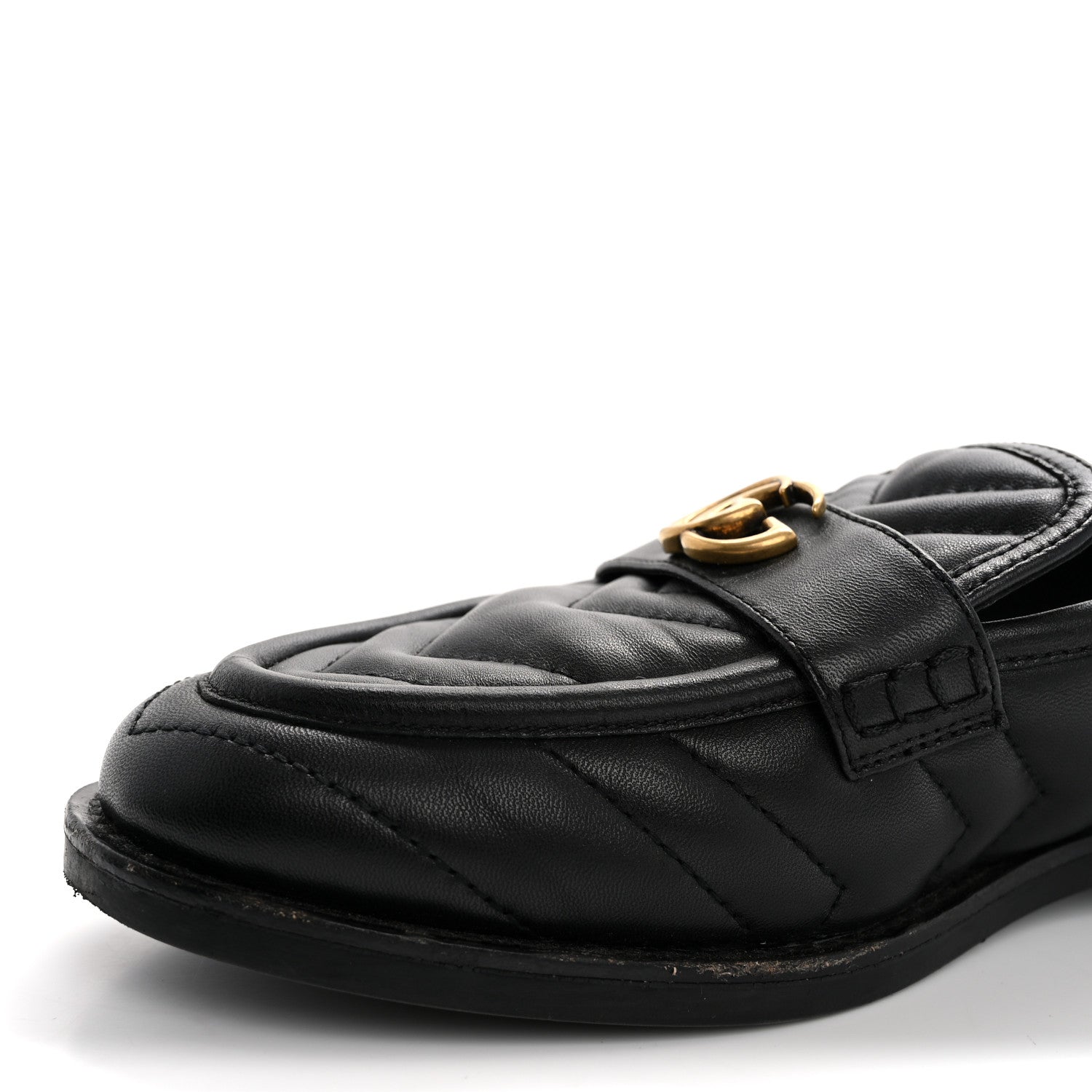 Gucci Nappa Matelasse Double G Marmont Loafers 37 Black 11 of 19