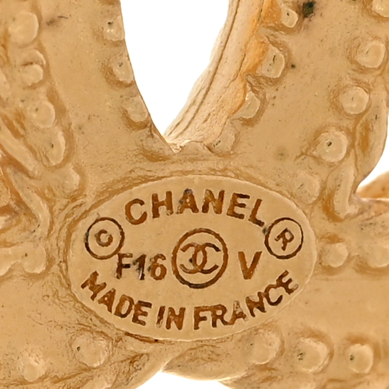 Chanel CC Drop Earrings Matte Gold 4 of 5