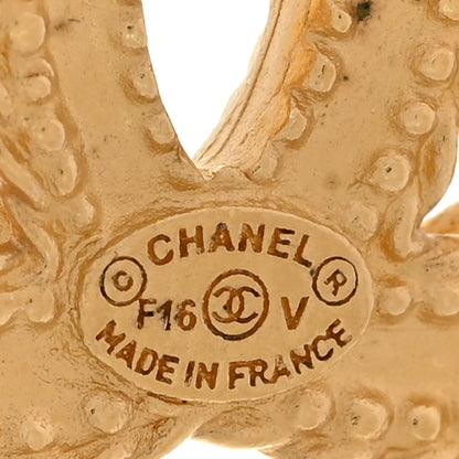 Chanel CC Drop Earrings Matte Gold 4 of 5