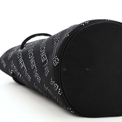 Balenciaga Recycled Sport Nylon Crystal Allover Logo Wheel Drawstring Bucket Bag Black Crystal 8 of 9