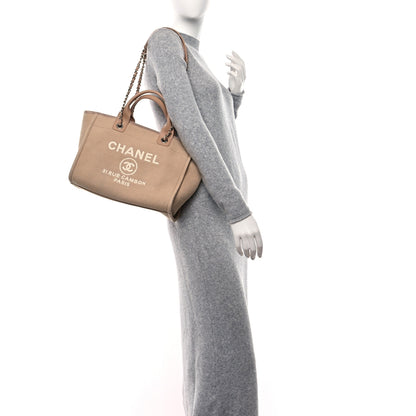 Chanel Mixed Fibers Small Deauville Tote Beige 2 of 13
