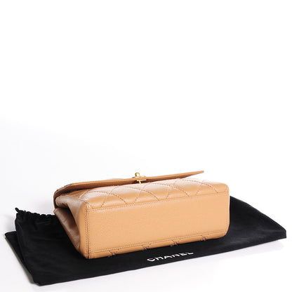 Chanel Caviar Quilted Wild Stitch Medium Single Flap Beige 4 of 8