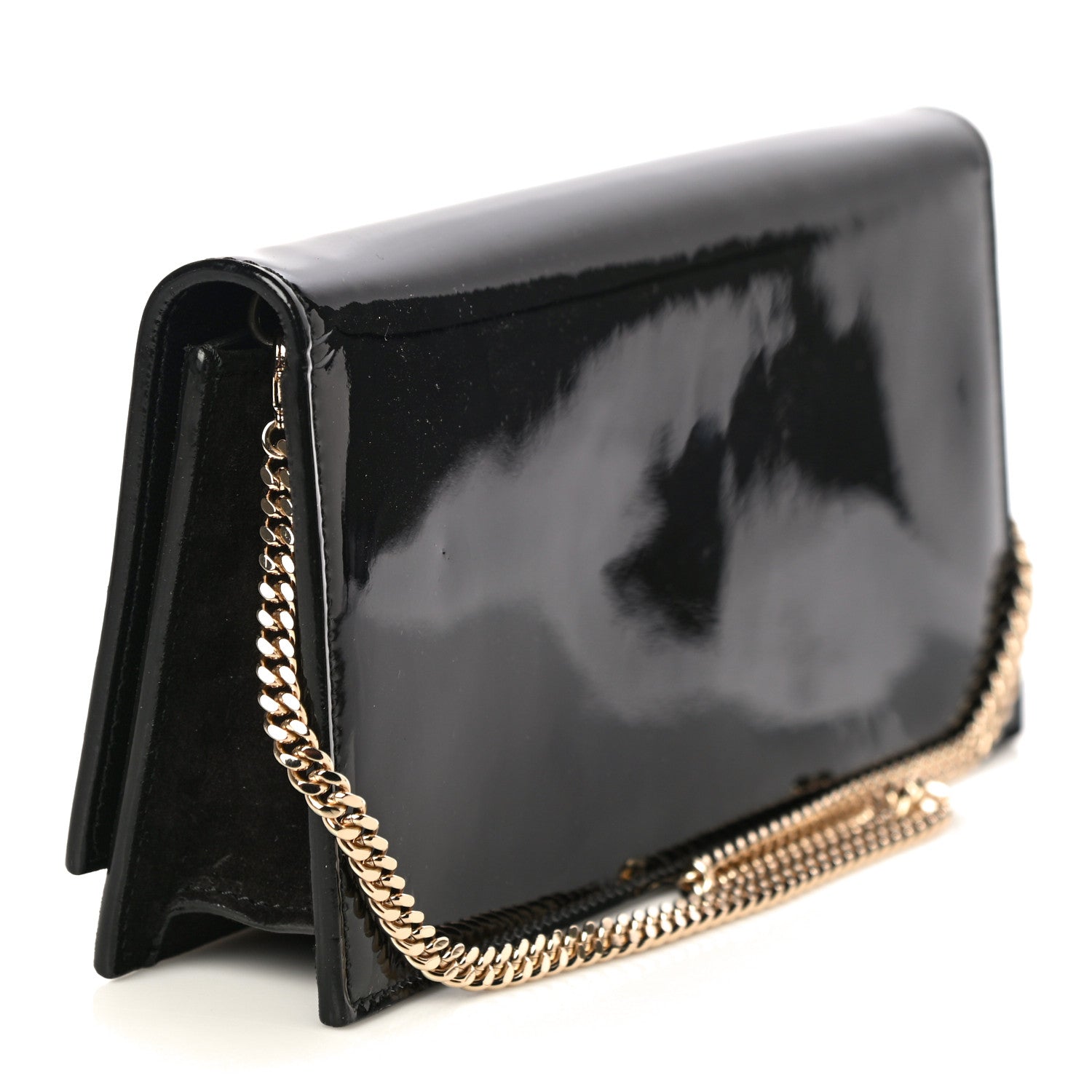 Jimmy Choo Patent Suede Fie Clutch Black 2 of 14