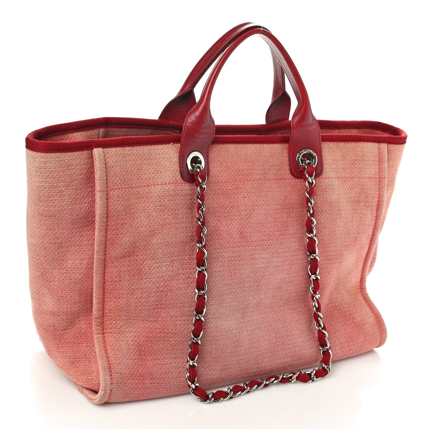 Canvas Medium Deauville Tote Red