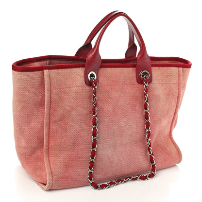 Chanel Canvas Medium Deauville Tote Red 3 of 16