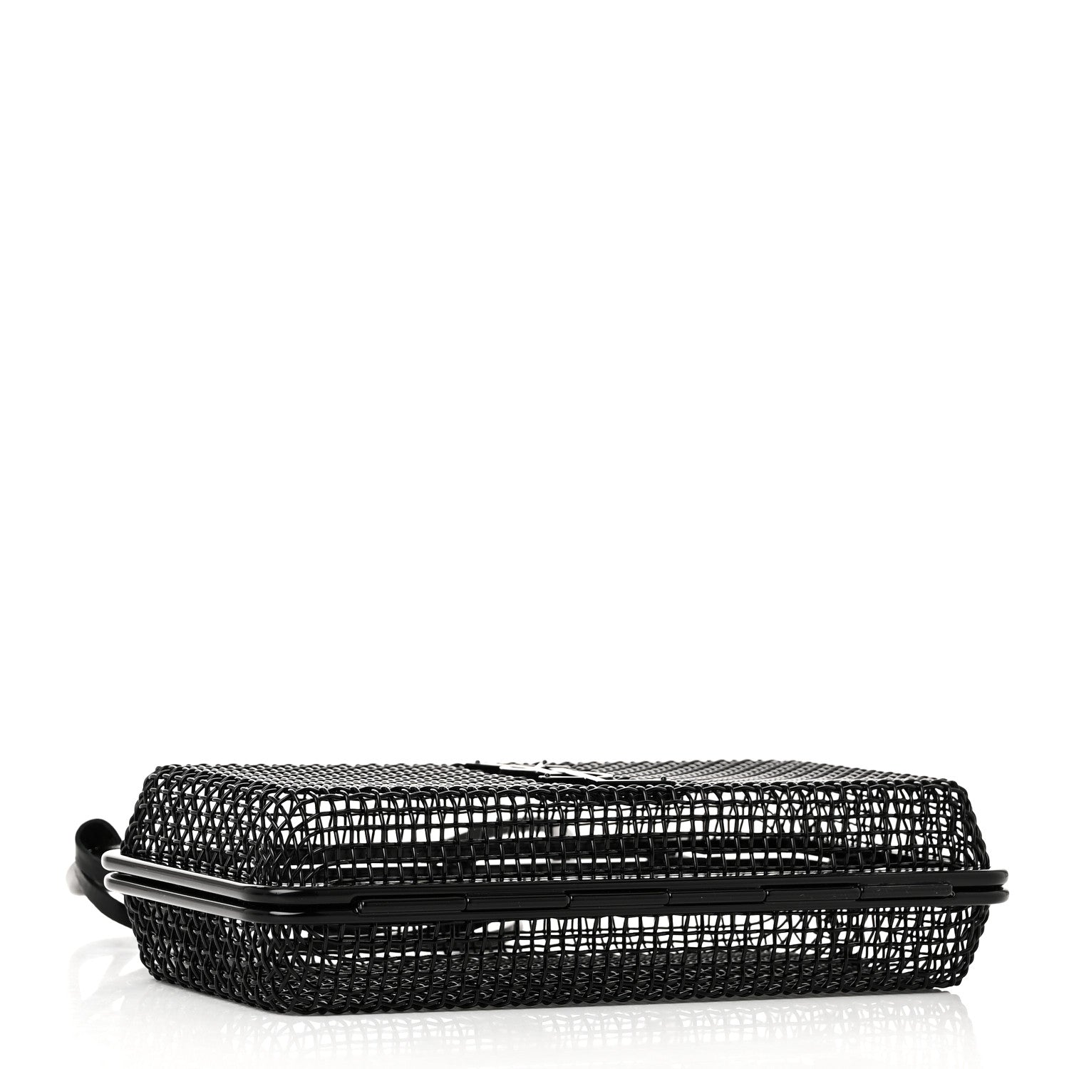 Saint Laurent Brass Lambskin Monogram Cassandre Cage Bag Black 4 of 10