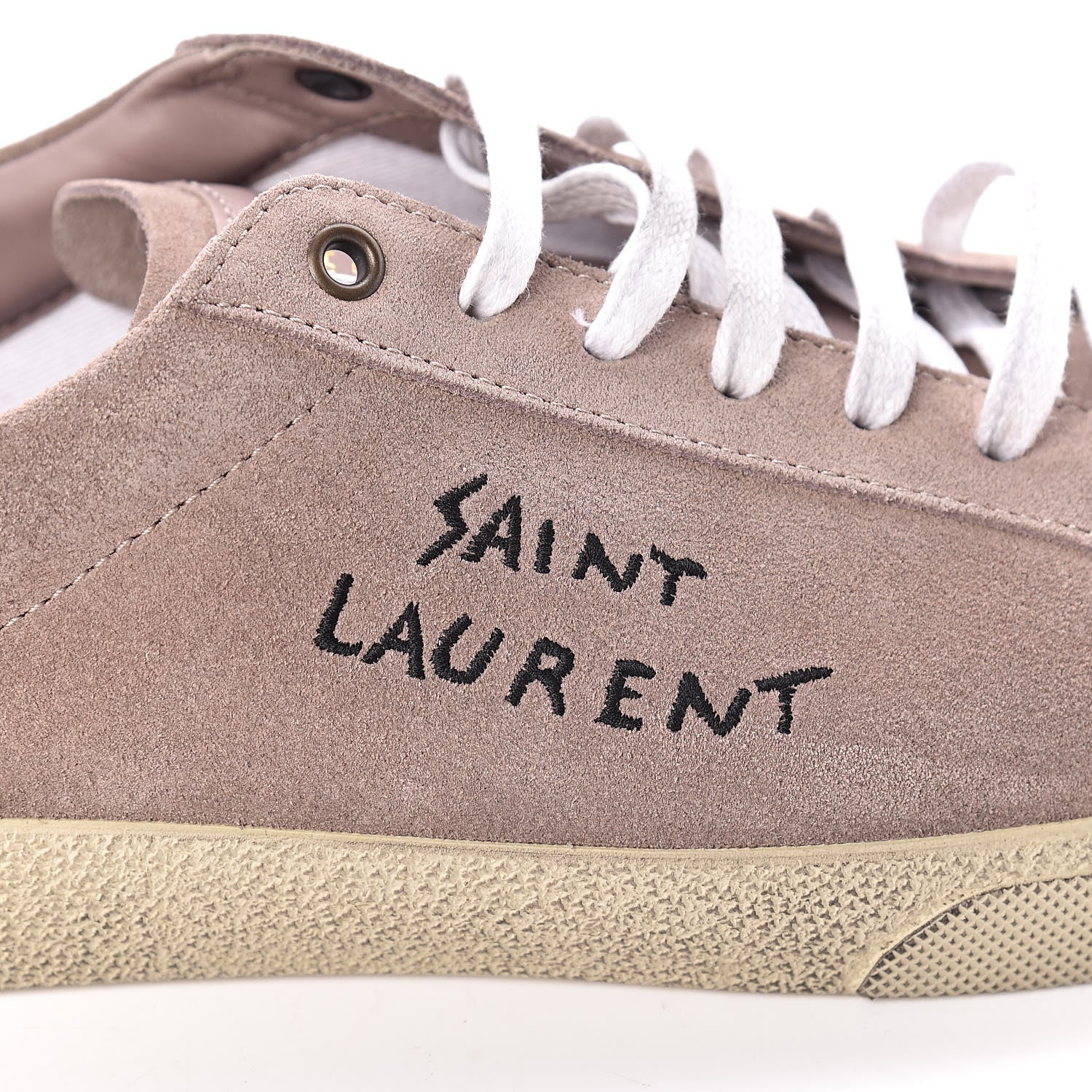 Saint Laurent Distressed Suede Mens Court Classic Sneakers 43 Rose Antique 7 of 9