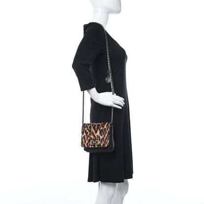 Lanvin Calf Hair Calfskin Leopard Print Mini Happy Crossbody Black 2 of 11
