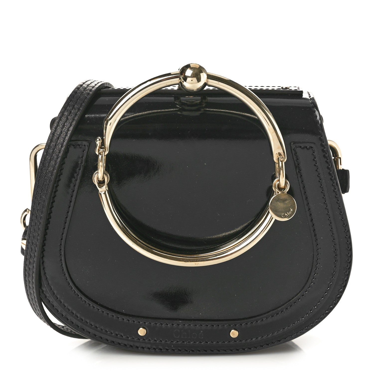 Chloe Patent Suede Small Nile Bracelet Bag Black 1 of 10