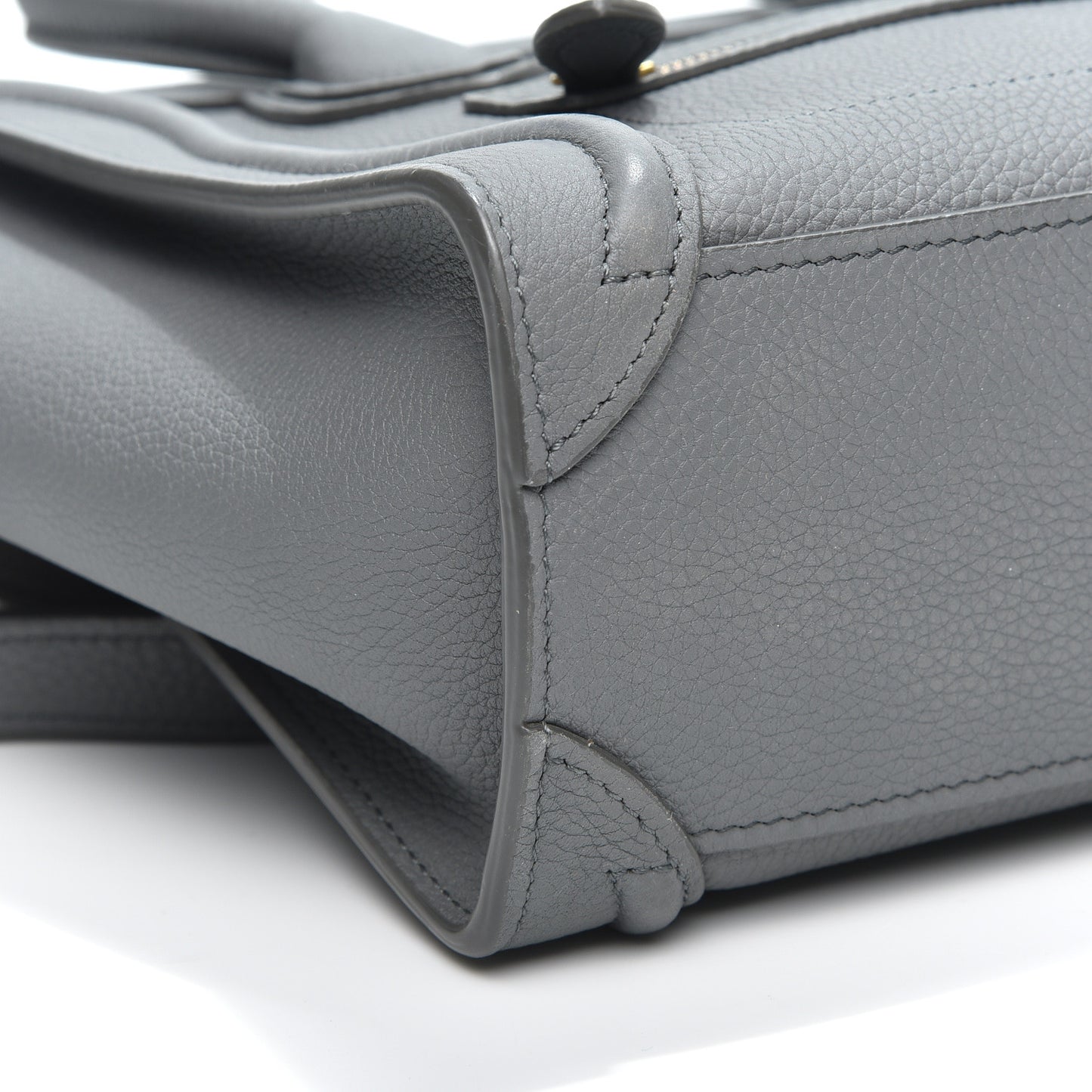 Drummed Calfskin Nano Luggage Kohl
