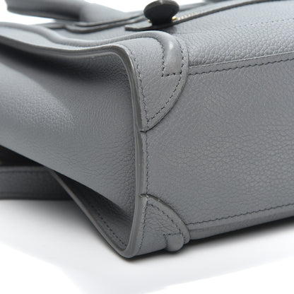Celine Drummed Calfskin Nano Luggage Kohl 6 of 8
