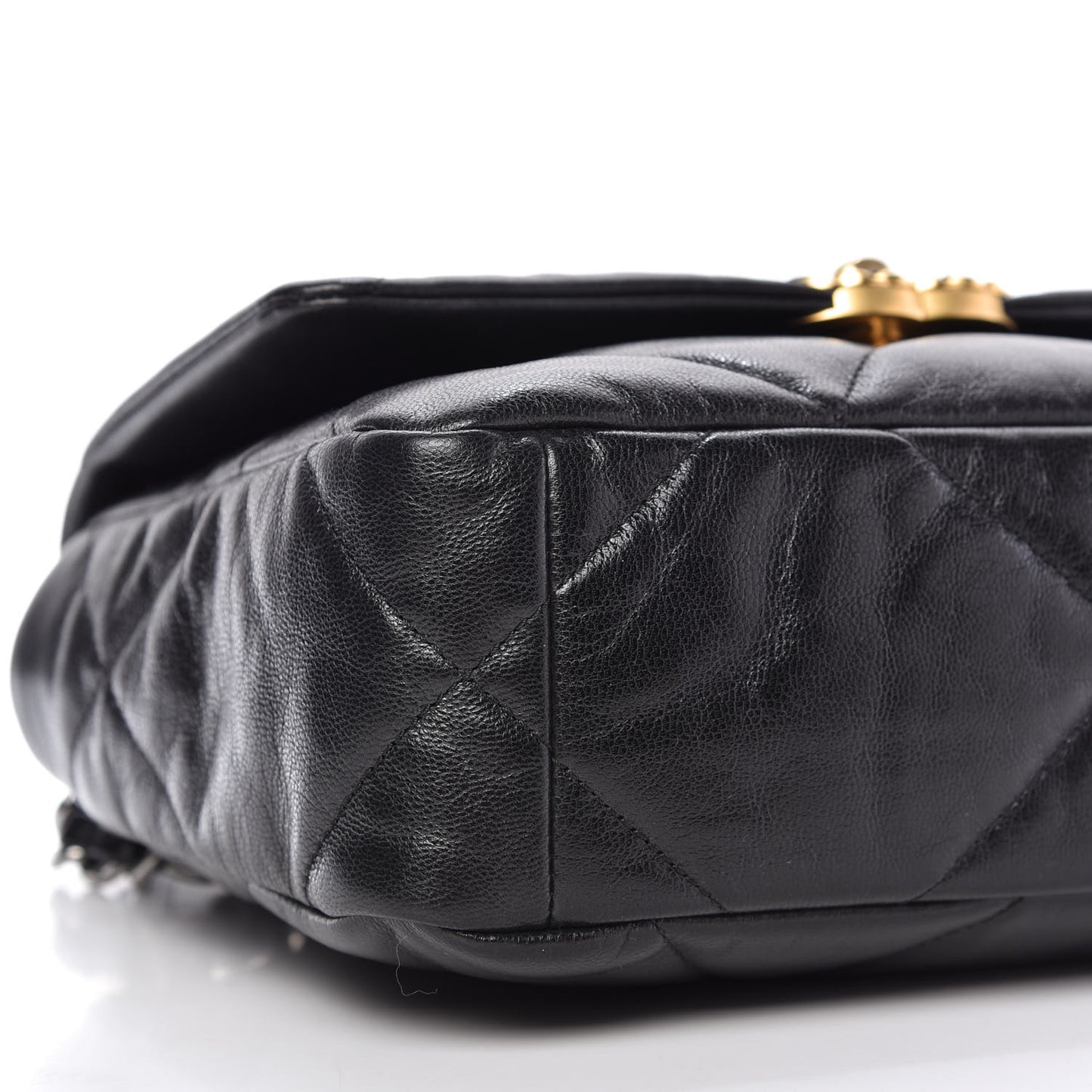 Goatskin Quilted Medium 19 Flap Black