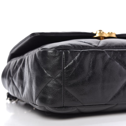 Chanel Goatskin Quilted Medium 19 Flap Black 6 of 11