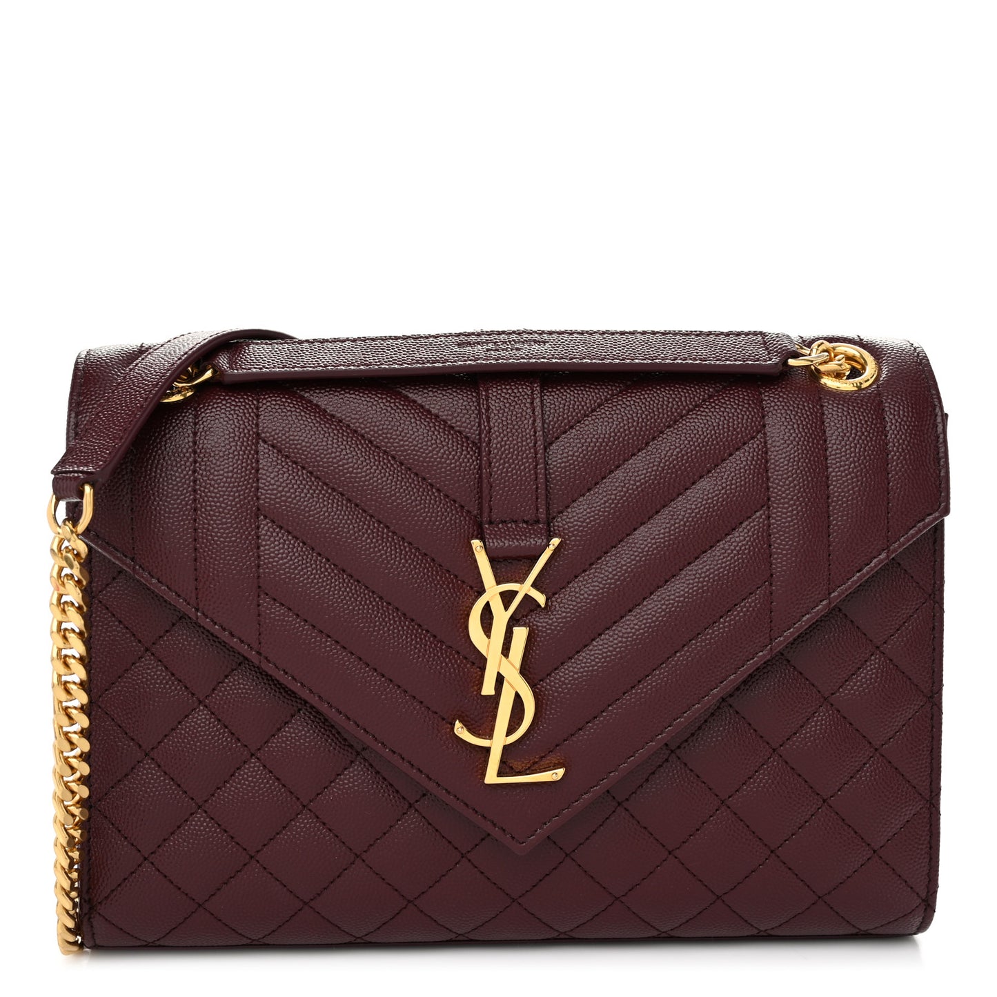 Grain De Poudre Textured Mixed Matelasse Medium Triquilt Monogram Satchel Rouge Legion