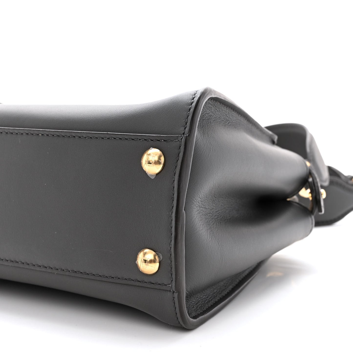 Vitello Seta Chenille FF Mini Peekaboo Iconic Satchel Anthracite Asfalto