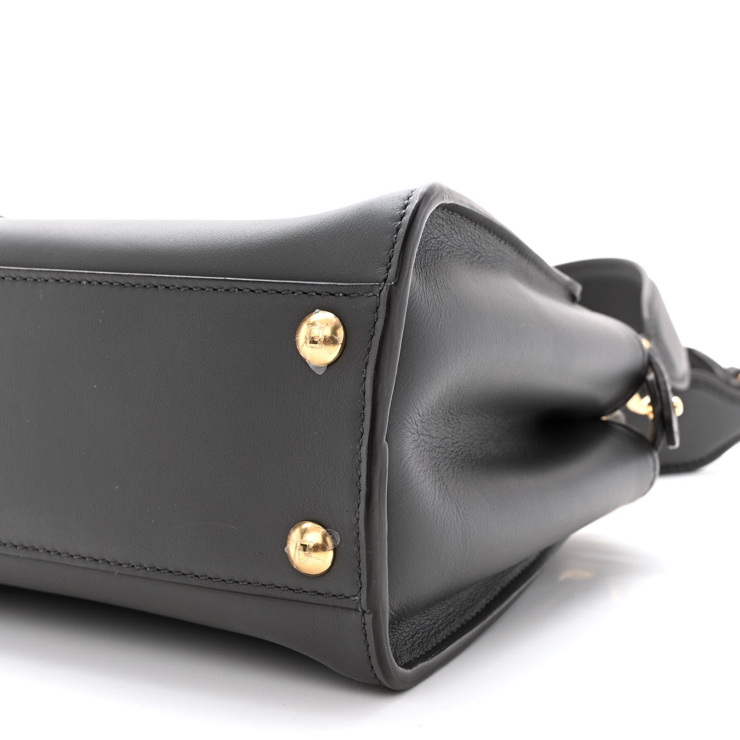 Fendi Vitello Seta Chenille FF Mini Peekaboo Iconic Satchel Anthracite Asfalto 10 of 11