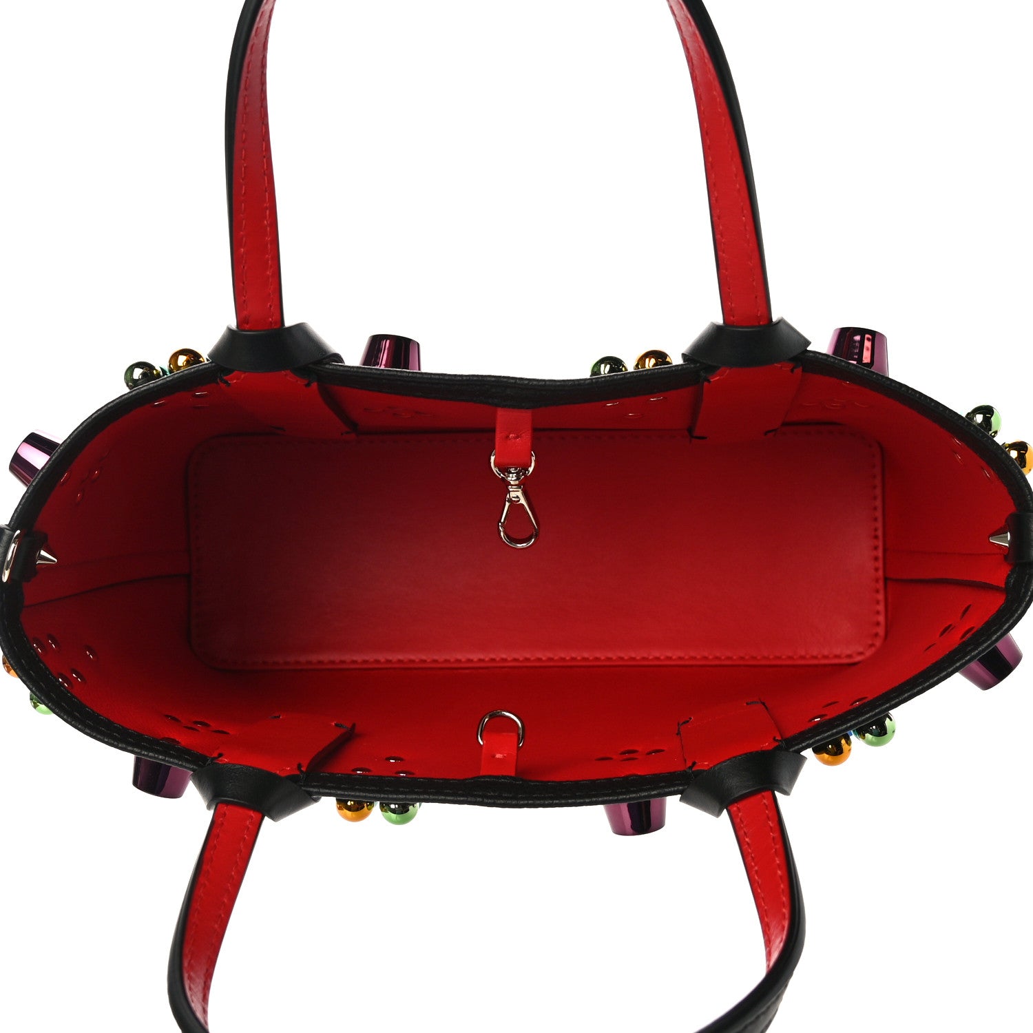 Christian Louboutin Calfskin Embellished Mini East West Cabata Tote Black 5 of 10