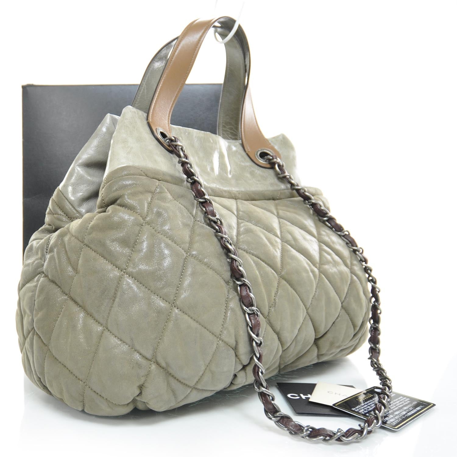 Chanel Leather Large In The Mix Tote Gray 3 of 9
