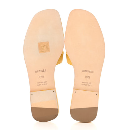 Hermes Epsom Oran Sandals 37.5 Jaune Sable 5 of 9