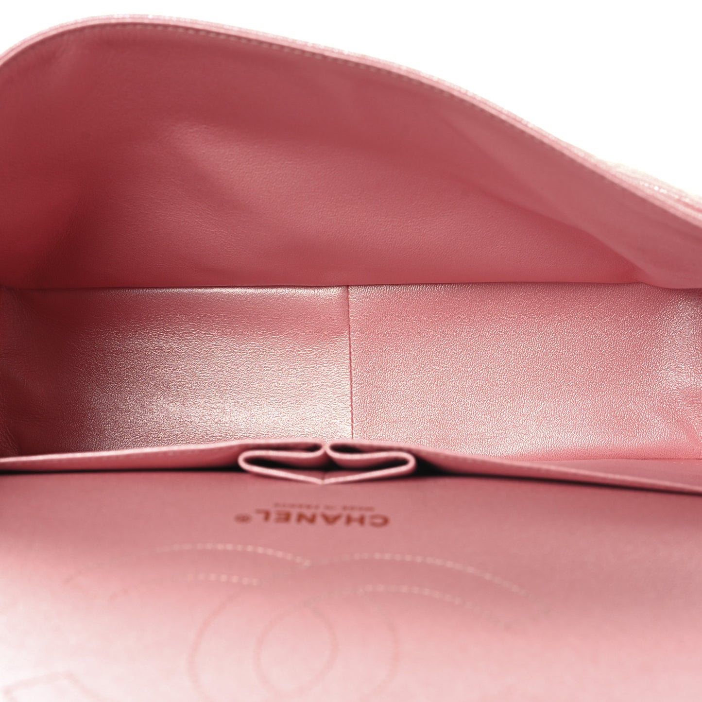 Iridescent Caviar Quilted Jumbo Double Flap Rose Pink