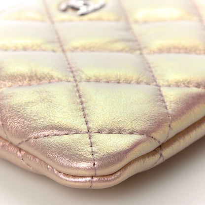 Chanel Iridescent Calfskin Quilted Small Cosmetic Case Pink 9 of 11