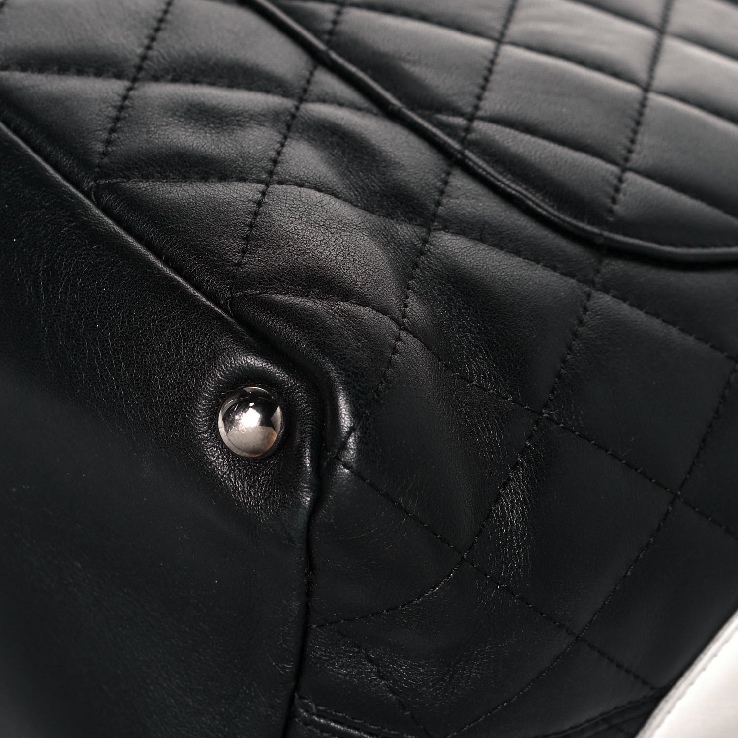 Chanel Calfskin Quilted Medium Cambon Tote Black White 12 of 17