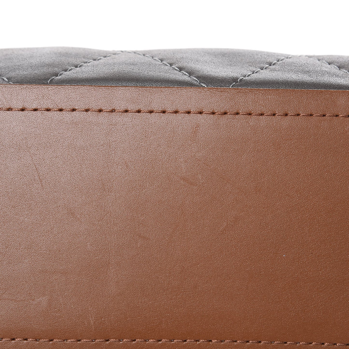 Calfskin Country Chic Stitched Hobo Grey