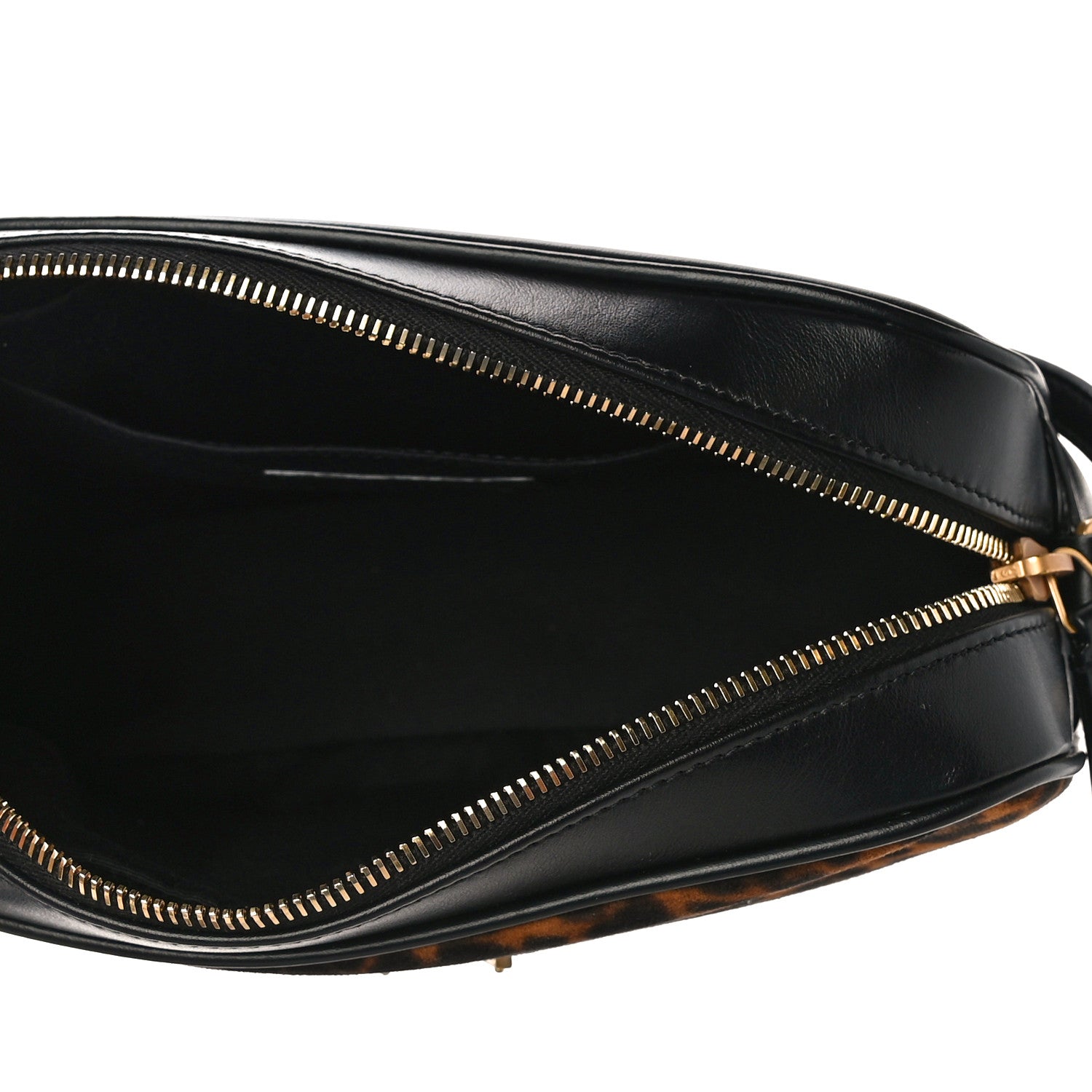 Saint Laurent Calfskin Leopard Print Monogram Lou Camera Bag Black 5 of 9