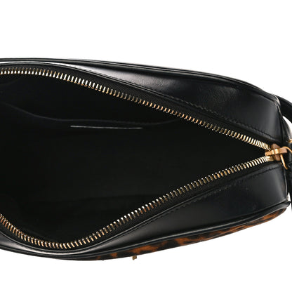 Saint Laurent Calfskin Leopard Print Monogram Lou Camera Bag Black 5 of 9