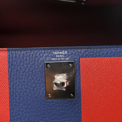 Hermes Tadelakt Taurillon Clemence Epsom Kellygraphie Lettre E Kelly Sellier 28 Rouge H Capucine Bleu Brighton 6 of 11
