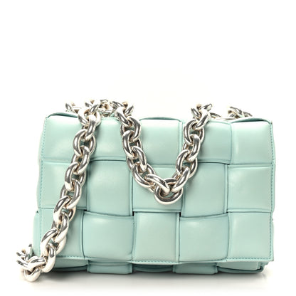 Bottega Veneta Lambskin Maxi Intreccio Padded Chain Cassette Crossbody Bag Spearmint 1 of 8