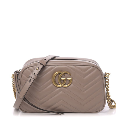 Gucci Calfskin Matelasse Small GG Marmont Chain Shoulder Bag Porcelain Rose 1 of 11