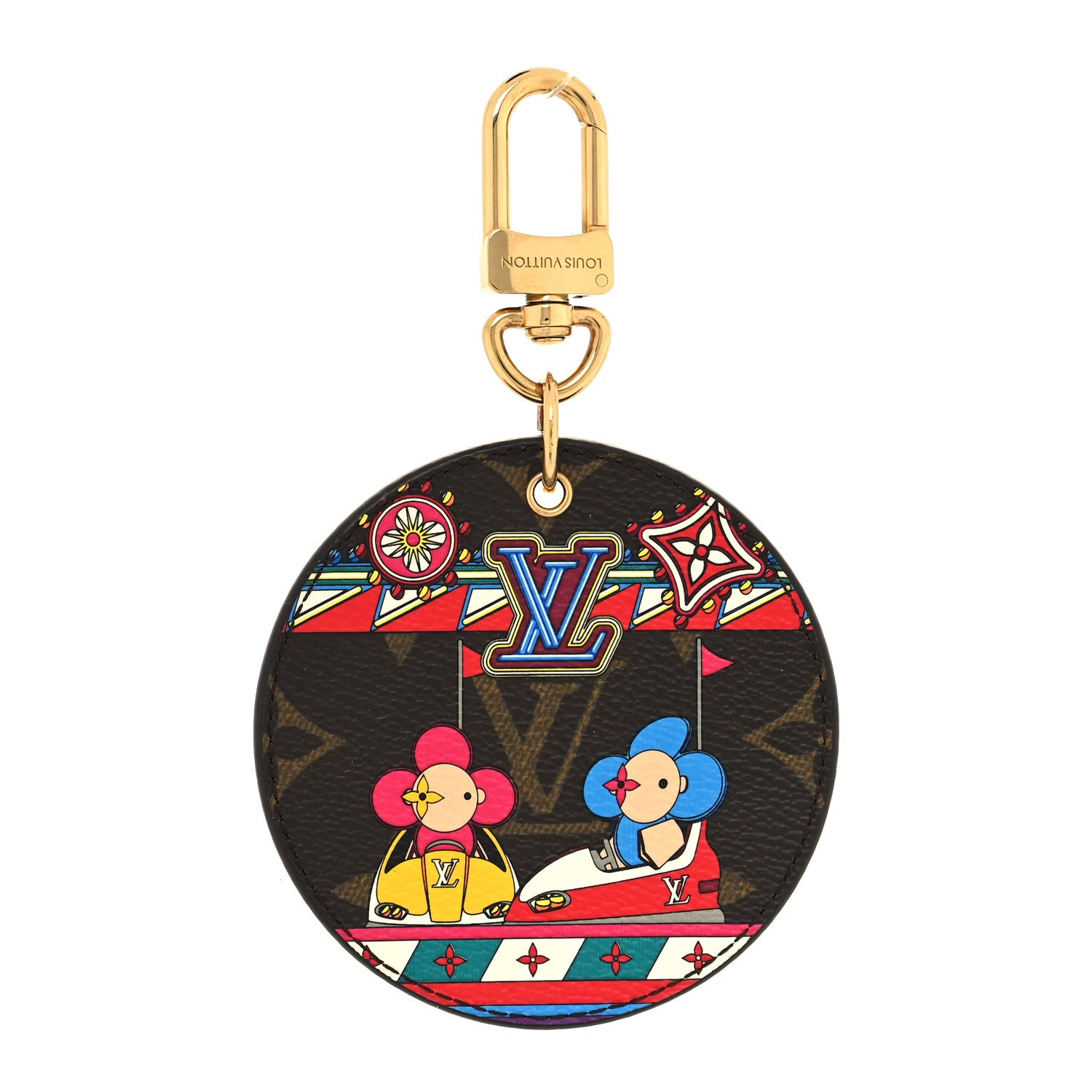 Louis Vuitton Monogram 2020 Christmas Animation Bumper Cars Bag Charm Key Ring Coquelicot 1 of 4