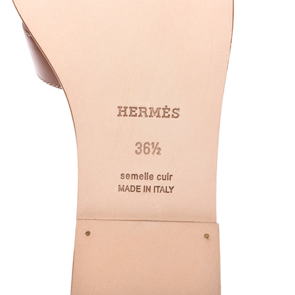 Hermes Box Calfskin Oran Sandals 36.5 Gold 8 of 10