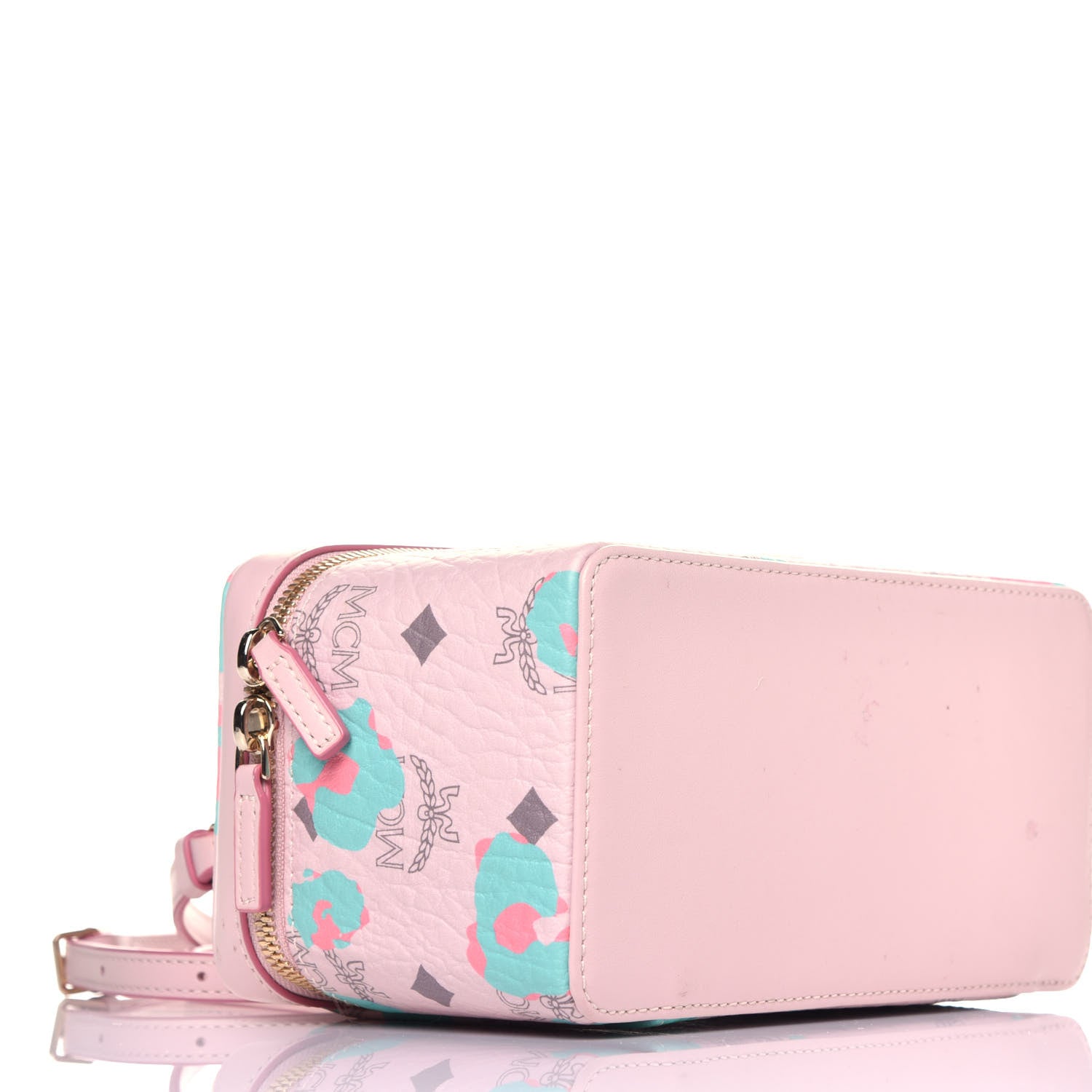 MCM Visetos Floral Leopard Vanity Case Pink 8 of 9