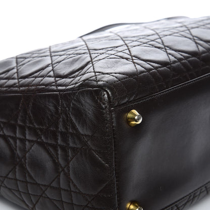 Christian Dior Vintage Lambskin Cannage Large Lady Dior Dark Brown 12 of 13