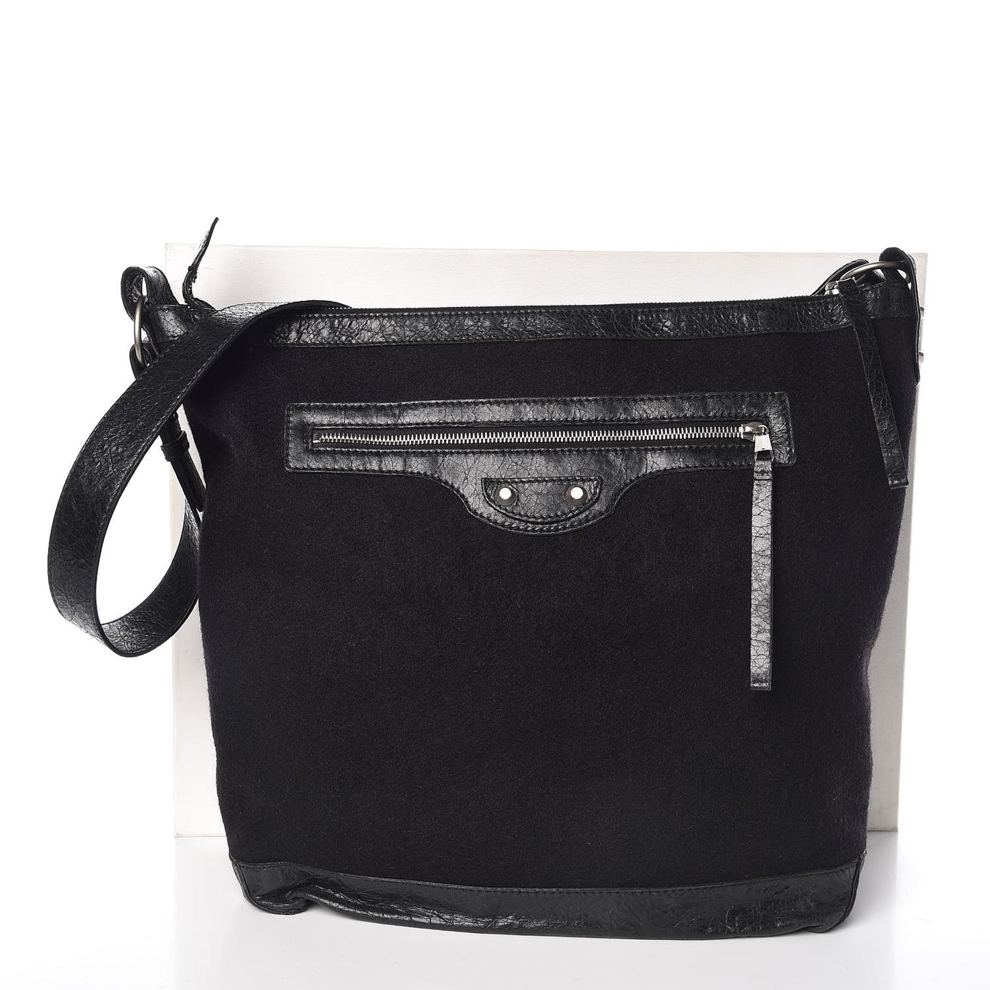 Agneau Wool Day Messenger Black