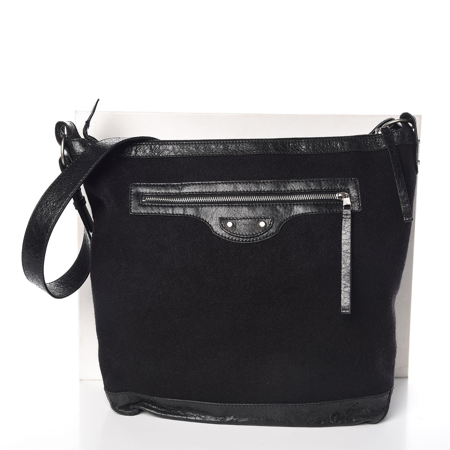 Balenciaga Agneau Wool Day Messenger Black 10 of 10