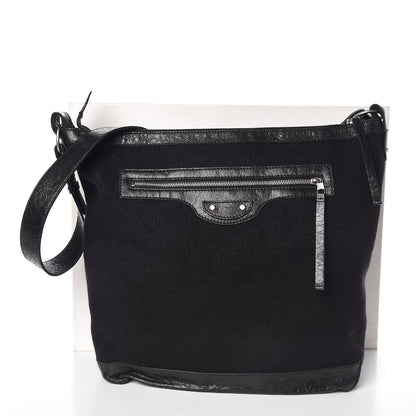 Balenciaga Agneau Wool Day Messenger Black 10 of 10